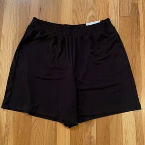 NWT Lane Bryant BLACK Knit Pull On Midi Short 10/12